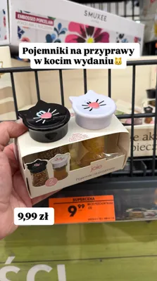 Pojemniki na przyprawy z motywem kota promocja w Biedronka