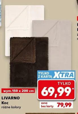 Koc Livarno 150x200 cm promocja w Kaufland