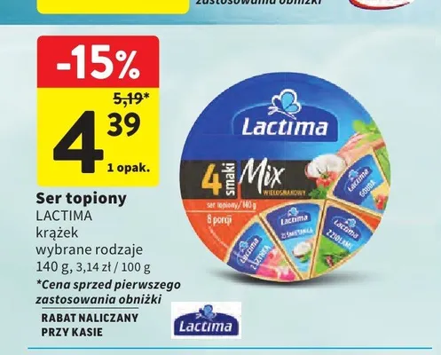 Ser topiony Lactima krążek promocja w Intermarche