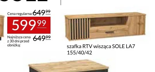 Szafka RTV wisząca Sole LA7 promocja w Abra Meble
