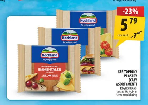 Ser topiony plastry Hochland Emmentaler promocja w Arhelan