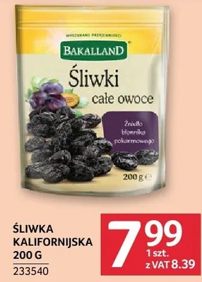 Śliwka kalifornijska BAKALLAND 200 g promocja w Selgros