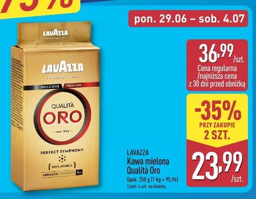 Kawa mielona Lavazza Qualità Oro promocja w Aldi