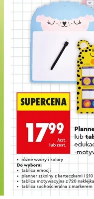 Tablica suchościeralna z markerem i gąbką BEBE promocja w Biedronka