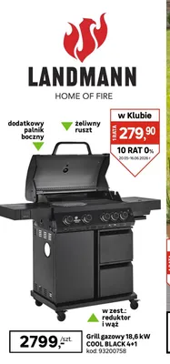 Grill gazowy 18,6kW COOL BLACK 4+1 promocja w Leroy Merlin