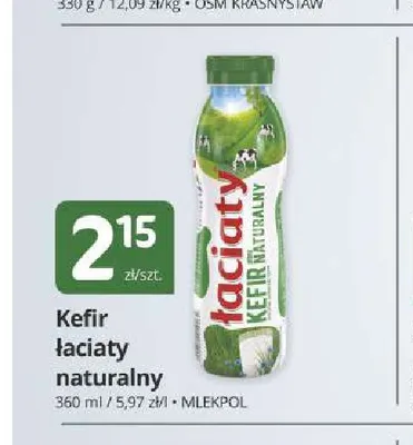Kefir łaciaty naturalny promocja w Marketvita