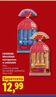 Minichlebki marcepanowe w czekoladzie mlecznej Favorina promocja w Lidl