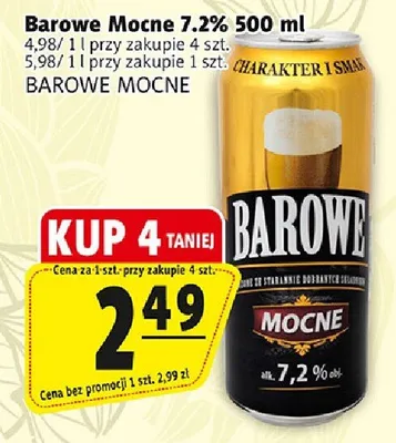 Piwo barowe mocne 7.2% promocja w Prim Market