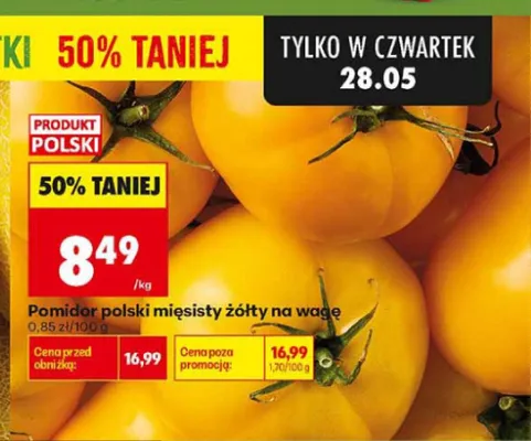 Pomidor polski mięsisty żółty na wagę promocja w Biedronka