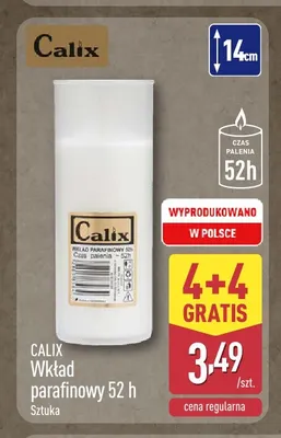 Wkład parafinowy 52 h Calix promocja w Aldi