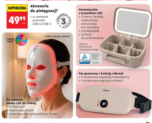 Maska LED do twarzy Hoffen promocja w Biedronka