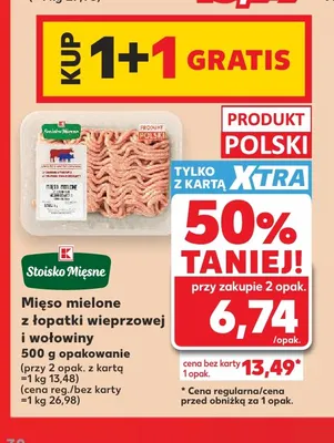 Mięso mielone z łopatki wieprzowej i wołowiny Stoisko Mięsne promocja w Kaufland