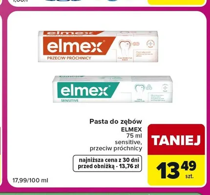 Pasta do zębów przeciw próchnicy Elmex promocja w Carrefour Market
