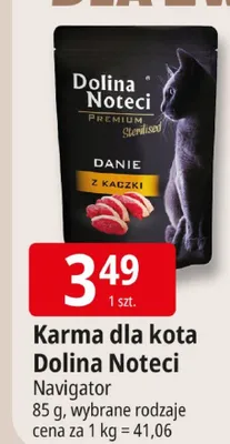 Karma dla kota Dolina Noteci Premium Sterilised danie z kaczki promocja w Leclerc