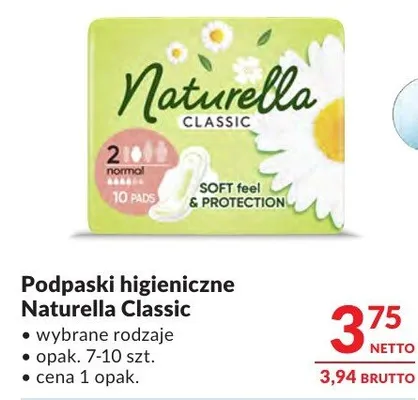 Podpaski higieniczne Naturella Classic wybrane rodzaje promocja w Makro