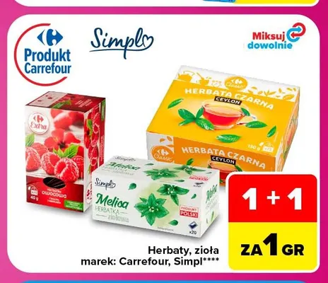 Herbata owocowa malinowa Carrefour Extra promocja w Carrefour Market