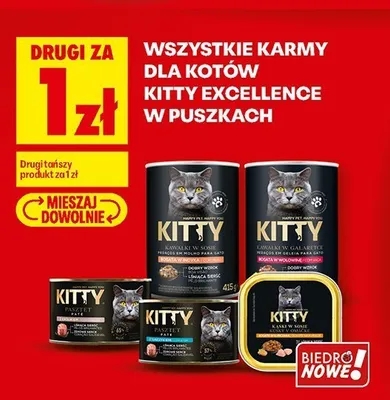 Karma dla kotów Kitty Excellence Kawałki w galaretce promocja w Biedronka