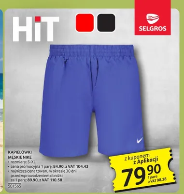 Kąpielówki męskie Nike promocja w Selgros