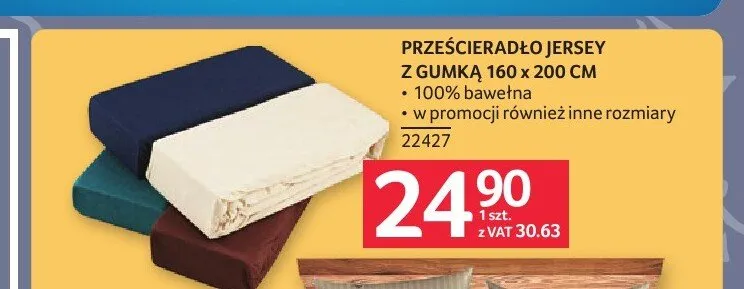 Prześcieradło Jersey z gumką 160x200 cm promocja w Selgros