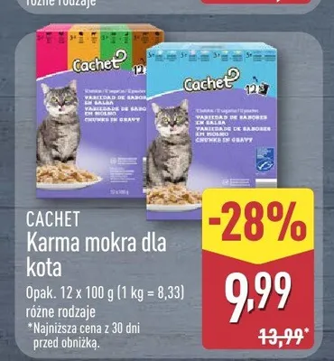 Karma mokra dla kota CACHET promocja w Aldi
