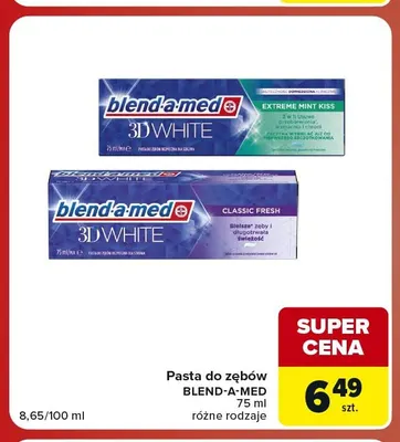 Pasta do zębów 3D White Classic Fresh Blend-a-med promocja w Carrefour Market