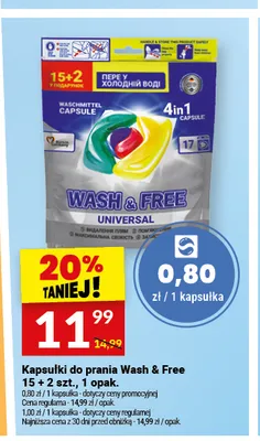 Kapsułki do prania Wash & Free promocja w Twój Market