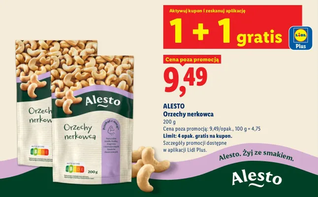 Orzechy nerkowca Alesto promocja w Lidl
