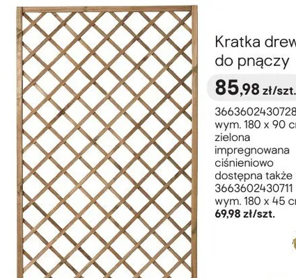 Kratka drewniana do pnączy promocja w Castorama