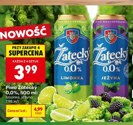 Piwo bezalkoholowe Żatecký Jeżyna promocja w Biedronka