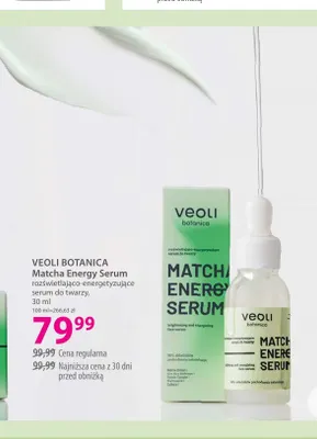 Matcha Energy Serum rozświetlająco-energetyzujące serum do twarzy Veoli Botanica promocja w Hebe