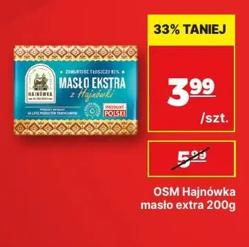 Masło extra OSM Hajnówka promocja w API Market