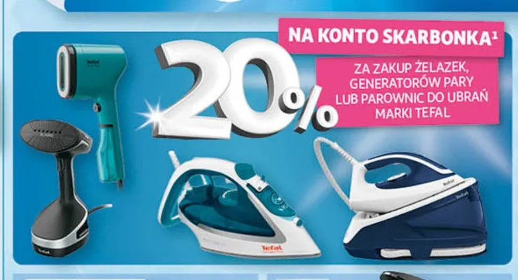 Żelazka, generatory pary lub parownice do ubrań Tefal promocja w Auchan