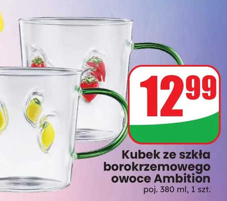 Kubek ze szkła borokrzemowego owoce Ambition 380 ml promocja w Dino