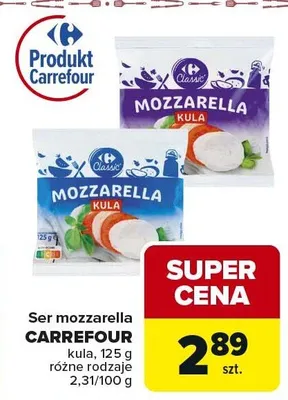 Ser mozzarella kula różne rodzaje promocja w Carrefour Market