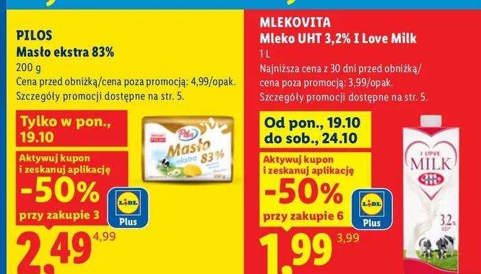 Masło ekstra Pilos 83% promocja w Lidl
