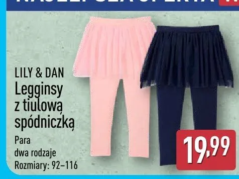 Legginsy z tiulową spódniczką promocja w Aldi