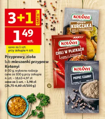 Przyprawy, zioła lub mieszanki przypraw promocja w Auchan