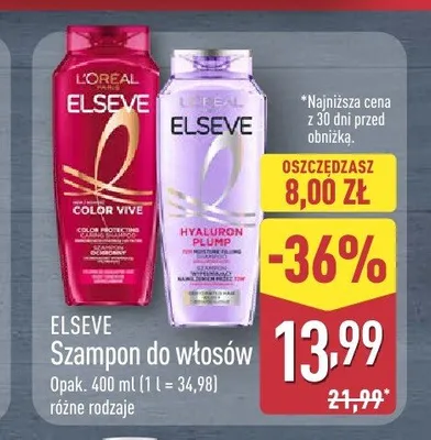 Szampon do włosów L'Oréal Paris Elseve Hyaluron Plump promocja w Aldi