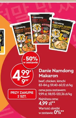 Danie Namdong Makaron beef promocja w Żabka
