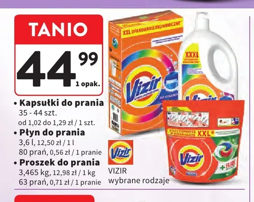 Kapsułki do prania Vizir promocja w Intermarche