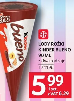 Lody rożki Kinder Bueno promocja w Selgros