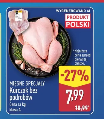 Kurczak bez podrobów Mięsne Specjały promocja w Aldi