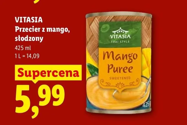 Przecier z mango słodzony Vitasia promocja w Lidl