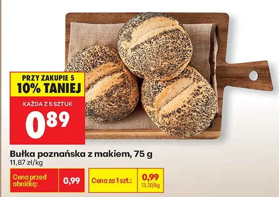 Bułka poznańska z makiem promocja w Biedronka