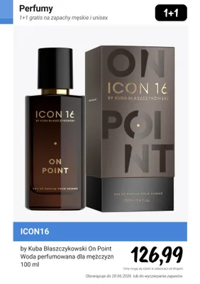 Woda perfumowana dla mężczyzn ICON16 by Kuba Błaszczykowski On Point promocja w Rossmann