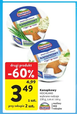 Kremowy serek twarogowy Kanapkowy śmietankowy Hochland promocja w Intermarche