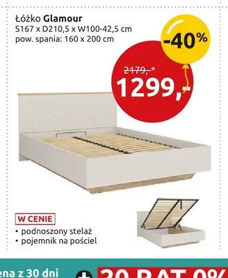 Łóżko Glamour promocja w Black Red White
