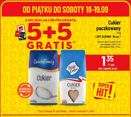 Cukier paczkowany Sweet Family promocja w POLOmarket