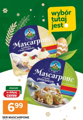 Ser mascarpone o smaku pistacjowym promocja w Stokrotka
