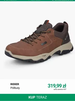 Półbuty Rieker promocja w Deichmann